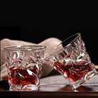 Diamond Crystal Cut Whiskey Glasses Set of 6 pcs- 300 ml Bar Glass for Drinking Bourbon, Whisky, Scotch, Cocktails, Cognac- Old Fashioned Cocktail Tumblers - CraftEmporio